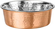 Hammered Decorative Designer Bowls - Luxury Style Premium Dog and Cat Dishes (Medium, Copper)