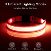 LED Dog Collar, Light up Dog Collar Adjustable USB Rechargeable Super Bright Safety Light Glowing Collars for Dogs(Small,Red)