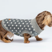 Fleece Polka Dot Dog Sweater, Cozy Dog Winter Clothes for Small Dogs Boy Girl, Dog Cold Weather Fleece Sweater, Doggy Pullover Jacket, Pet Outfit, Light Grey, Dark Grey, White, XS