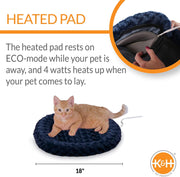 Thermo-Kitty Fashion Splash Indoor Heated Cat Bed, Heated Bed for Dogs or Cats with Removable Waterproof Heater Blue Small 18 Inches Round