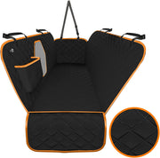 Dog Car Seat Cover Car Seat Protector- Dog Seat Cover for Back Seat of Suvs, Trucks, Cars - Waterproof & Convertible Vehicle Dog Hammock for Car Backseat - Mesh Window - Orange