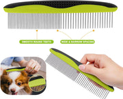 Pet Dematting Tool 2 Pack - Double Sided Undercoat Rake & Dematting Comb for Detangling Matted or Knotted Undercoat Hair, Great for Medium or Long-Haired Dogs & Cats