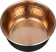 Hammered Decorative Designer Bowls - Luxury Style Premium Dog and Cat Dishes (Medium, Black Copper)