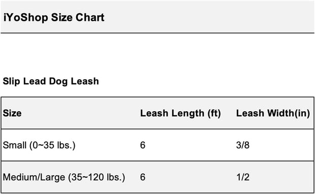 6 FT Durable Slip Lead Dog Leash with Padded Handle and Highly Reflective Threads, Dog Training Leash, (Small, 0~35 Lbs, Black)