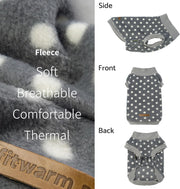 Fleece Polka Dot Dog Sweater, Cozy Dog Winter Clothes for Small Dogs Boy Girl, Dog Cold Weather Fleece Sweater, Doggy Pullover Jacket, Pet Outfit, Light Grey, Dark Grey, White, XS