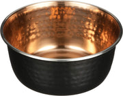 Hammered Decorative Designer Bowls - Luxury Style Premium Dog and Cat Dishes (Medium, Black Copper)