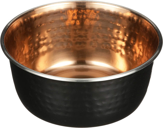 Hammered Decorative Designer Bowls - Luxury Style Premium Dog and Cat Dishes (Medium, Black Copper)