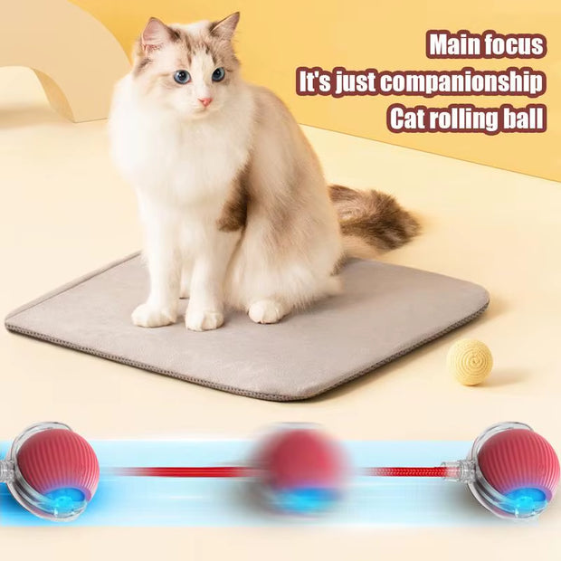 Electric Cat Ball Toys Automatic Rolling Ball Faux Tail Rechargeable Smart Pet Interactive Toy Dog Cat Training Imitate Mouses